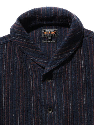Beams Plus MIL Shawl Jacket Hickory Tweed Navy