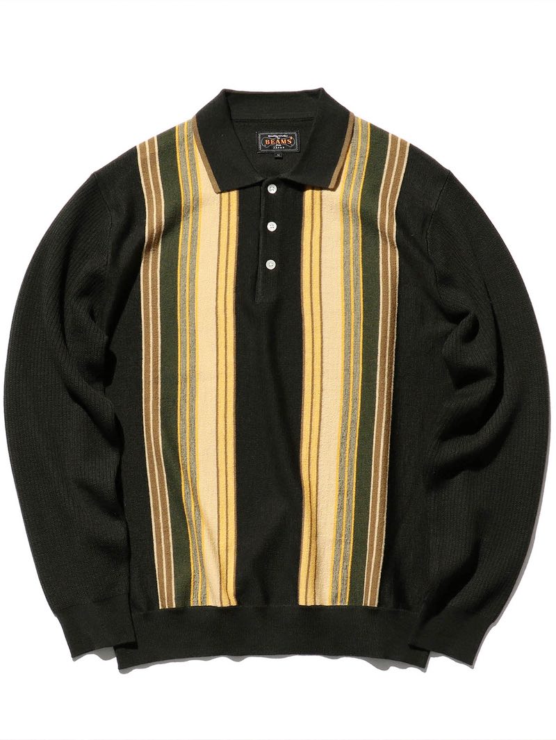 Beams Plus Knit Polo Stripe