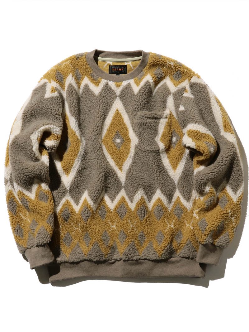 Beams Plus Crew Boa Jacquard Gold