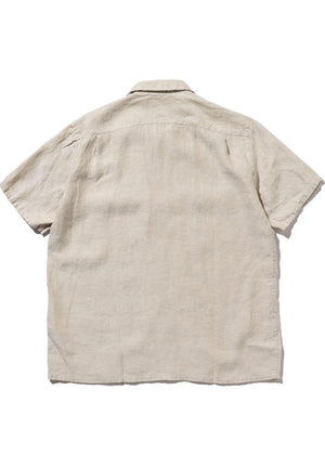 Beams Plus Open Collar Natural Linen Shirt