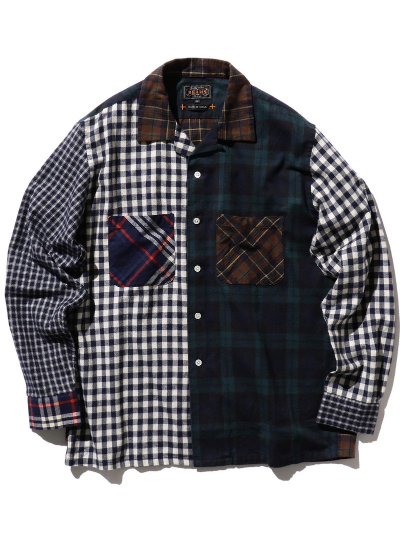 Beams Plus Open Collar Check Panel