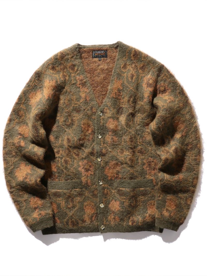 Beams Plus Cardigan Botanical Olive