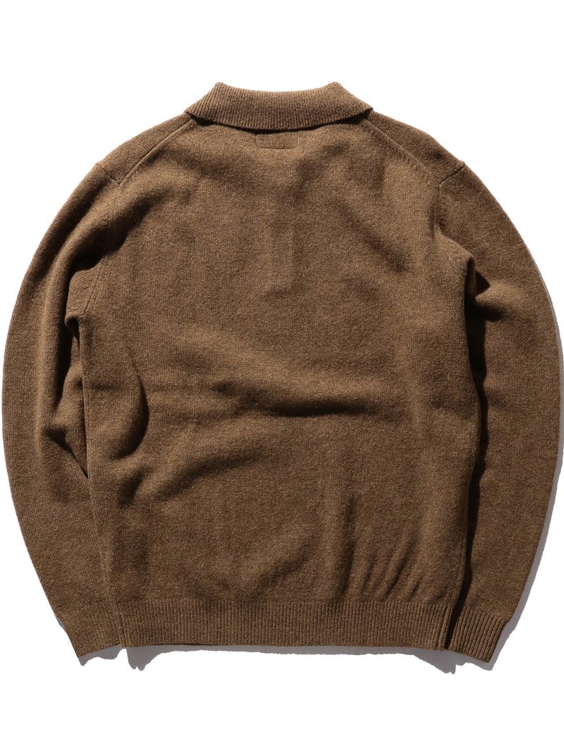 Beams Plus Knit Polo Brown