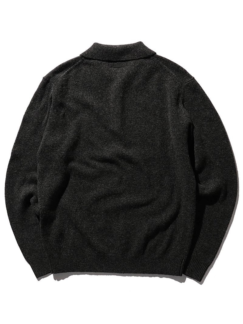 Beams Plus Knit Polo Charcoal