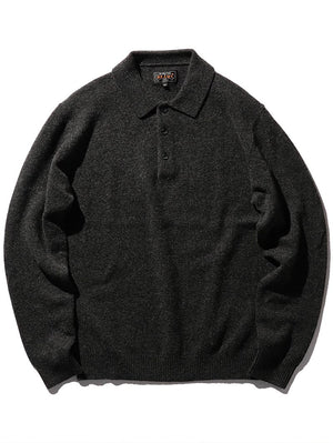 Beams Plus Knit Polo Charcoal