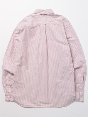 Beams Plus Button Down Oxfrod Candy Stripe Wine