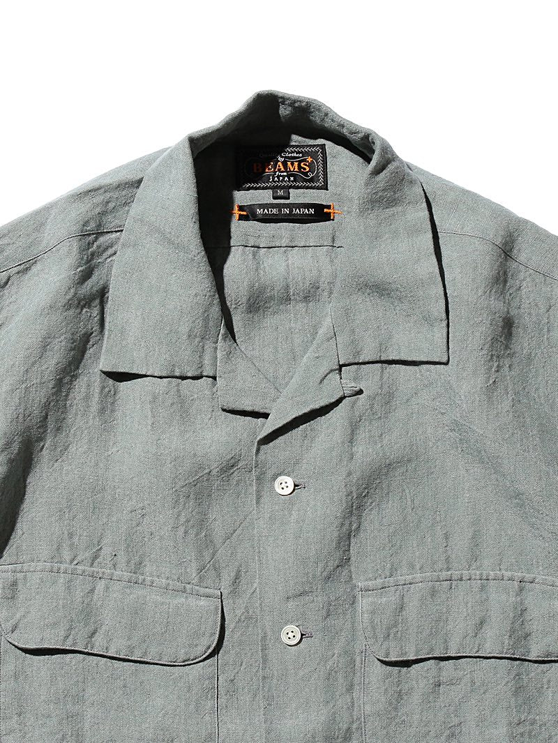 Beams Plus Sax Open Collar Linen Shirt