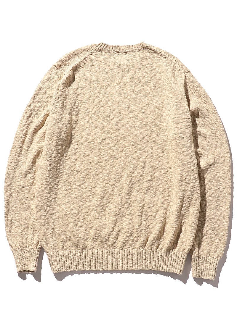 Beams Plus Crew Cotton Hemp 5G Beige Sweater