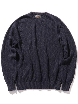 Beams Plus Crew Cotton Hemp 5G Navy Sweater