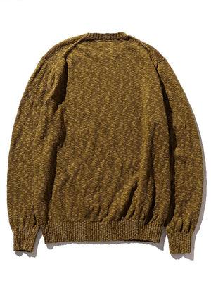 Beams Plus Crew Cotton Hemp 5G Olive Sweater