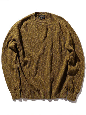 Beams Plus Crew Cotton Hemp 5G Olive Sweater