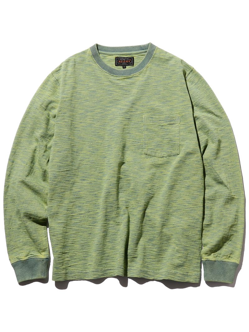 Beams Plus Vintage Green Pocket T Slub Yarn