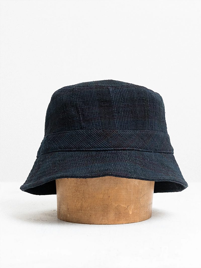 Umber & Ochre Bhanu Bucket Hat in Indigo Overdyed Khes