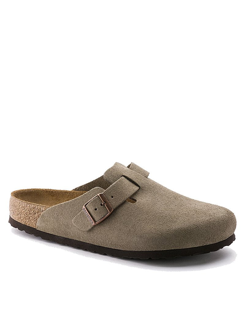 Birkenstock Boston 560771 Taupe Suede Soft Footbed