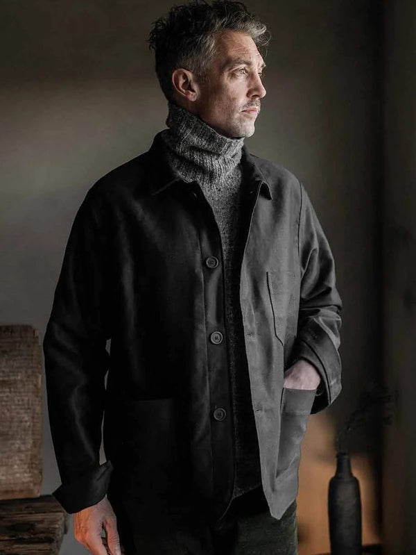 Bleu de chauffe Moleskin Work Jacket Black - Mildblend Supply Co