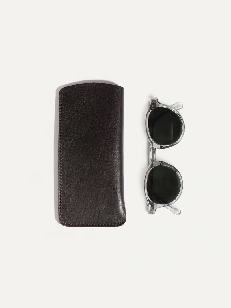 bleu de chauffe Amber Black Binocle Leather Glasses Case