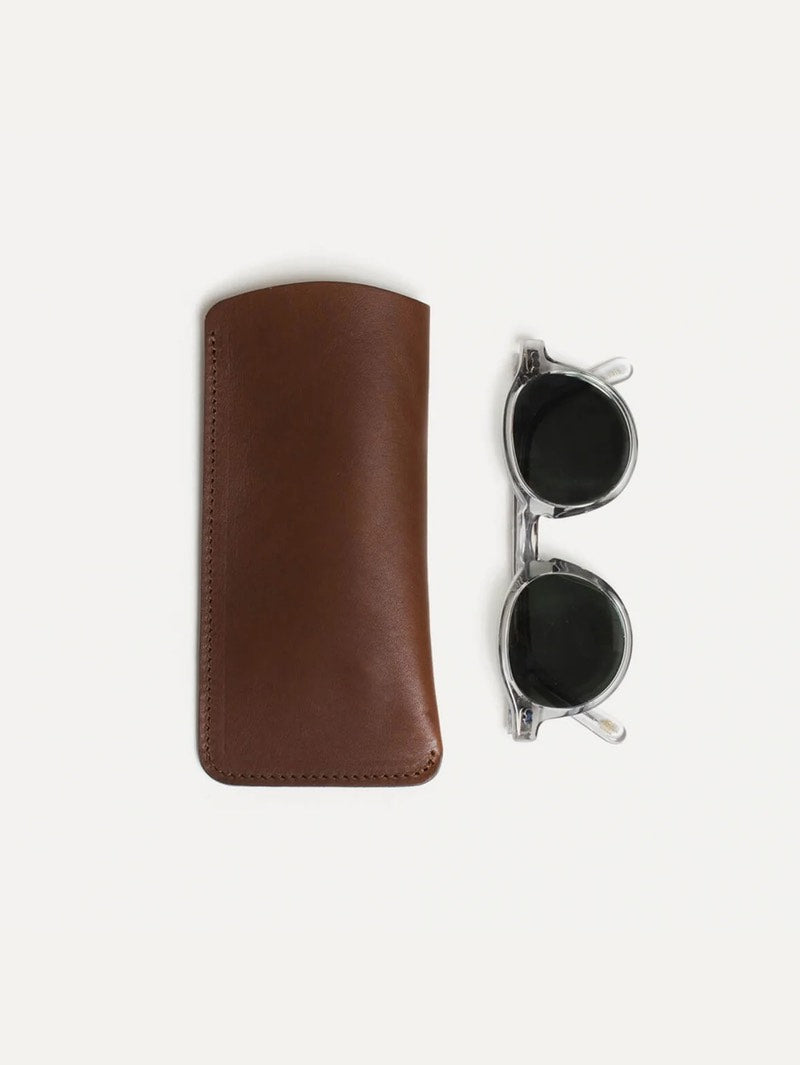 bleu de chauffe Amber Brown Binocle Leather Glasses Case