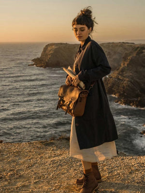 bleu de chauffe Amber Brown S Postman Bag