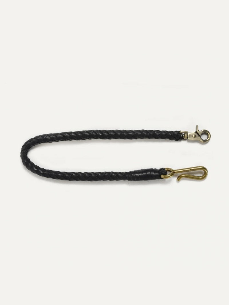 bleu de chauffe Black Braided Leather Chain