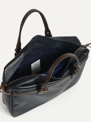 bleu de chauffe Black Ledger Liscio Business Bag