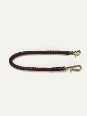 bleu de chauffe Brown Braided Leather Chain