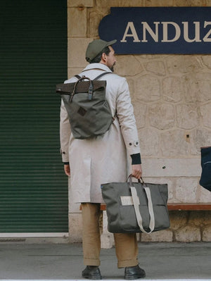  bleu de chauffe Khaki BM Tweed Woody Backpack