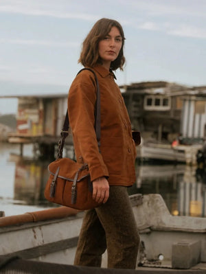 bleu de chauffe Musette S Brun fauve Suede Bag