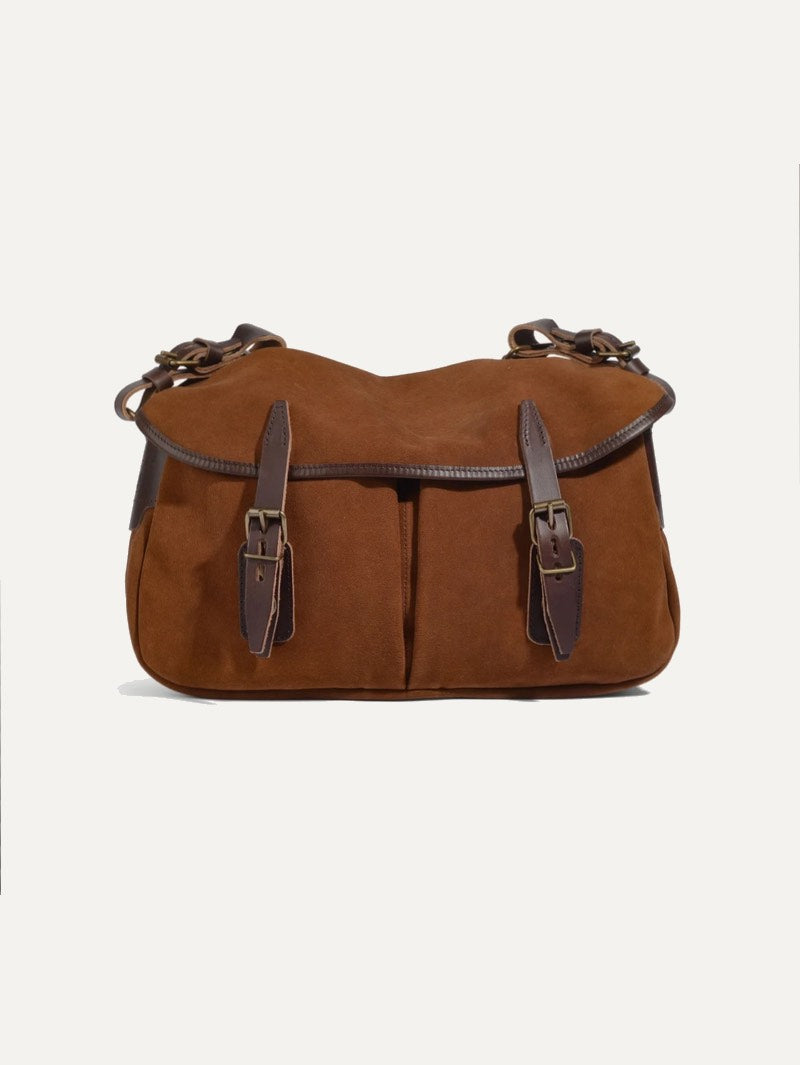 bleu de chauffe Musette S Brun fauve Suede Bag