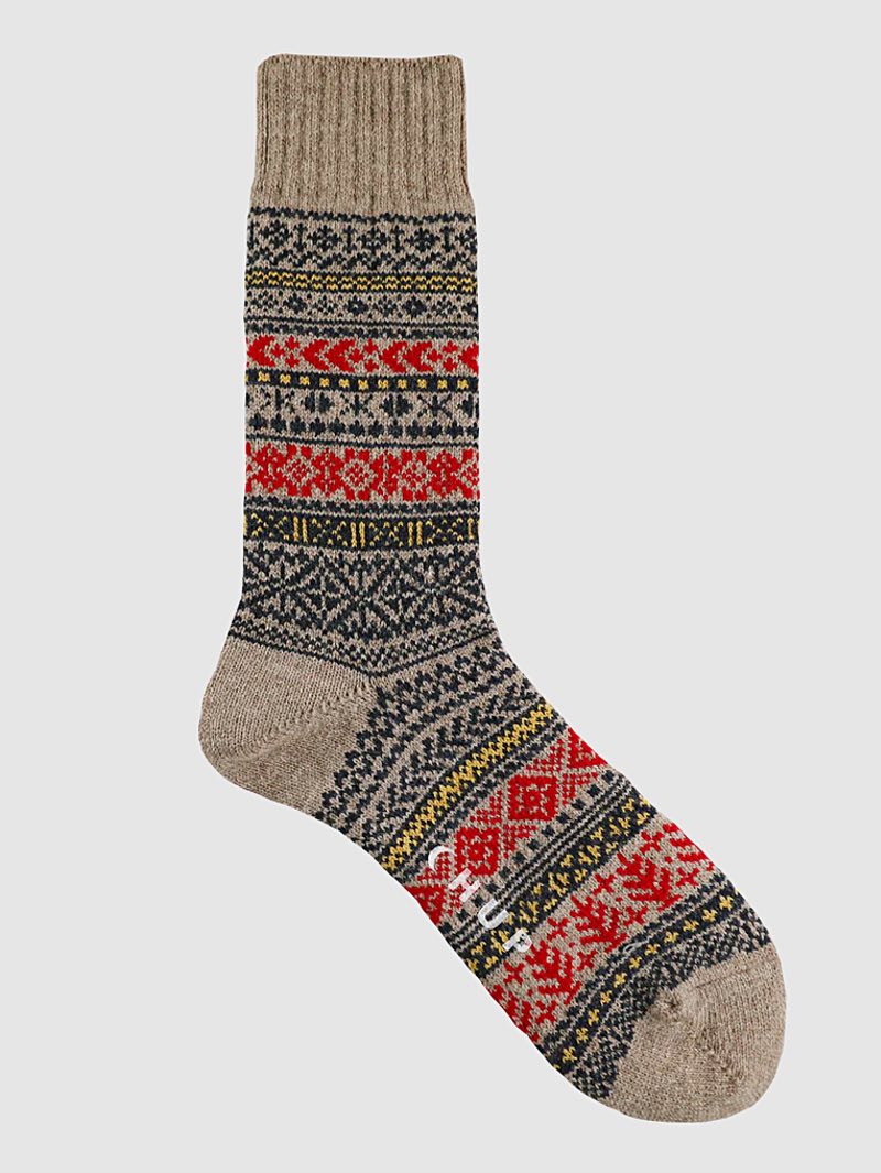 Chup Quiet Forest Beige Wool Socks