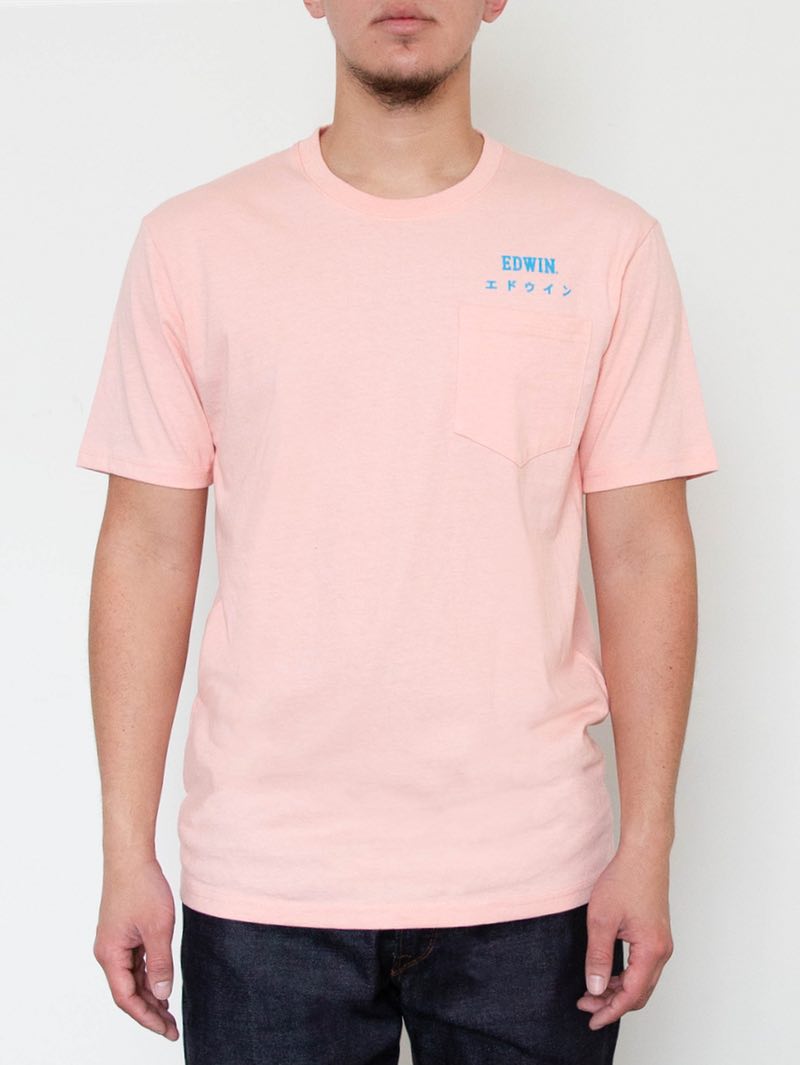 Edwin Jeans Organic Cotton Pocket T-Shirt Pink