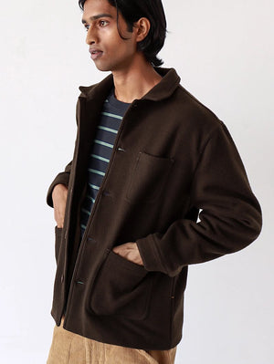 Far Afield Station Jacket - Slate Brown Melton