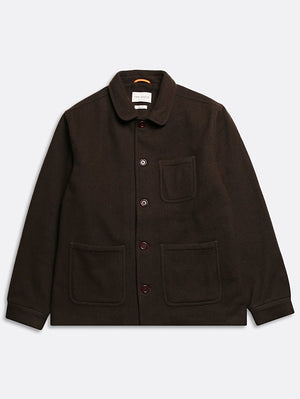 Far Afield Station Jacket - Slate Brown Melton