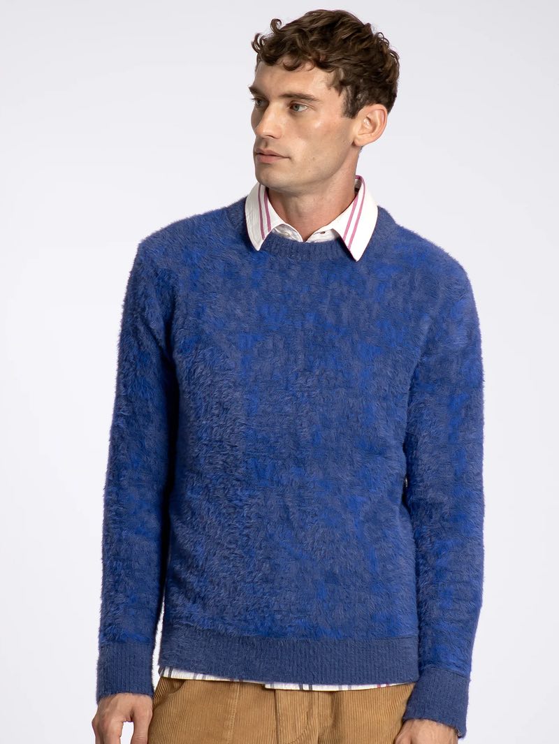 Far Afield Eclipse Knit Fluffy Tie Dye navy Sweater