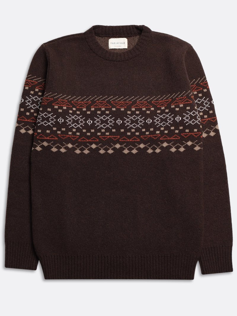 Far Afield Uichi Knit - Slate Brown Fair Isle