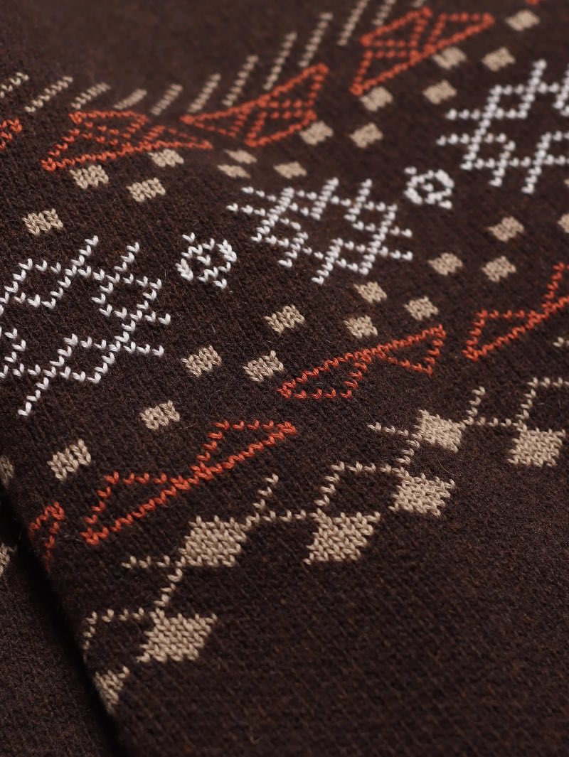 Far Afield Uichi Knit - Slate Brown Fair Isle