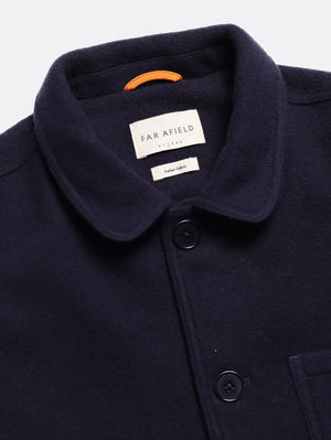 Far Afield Station Jacket - Navy Iris Melton