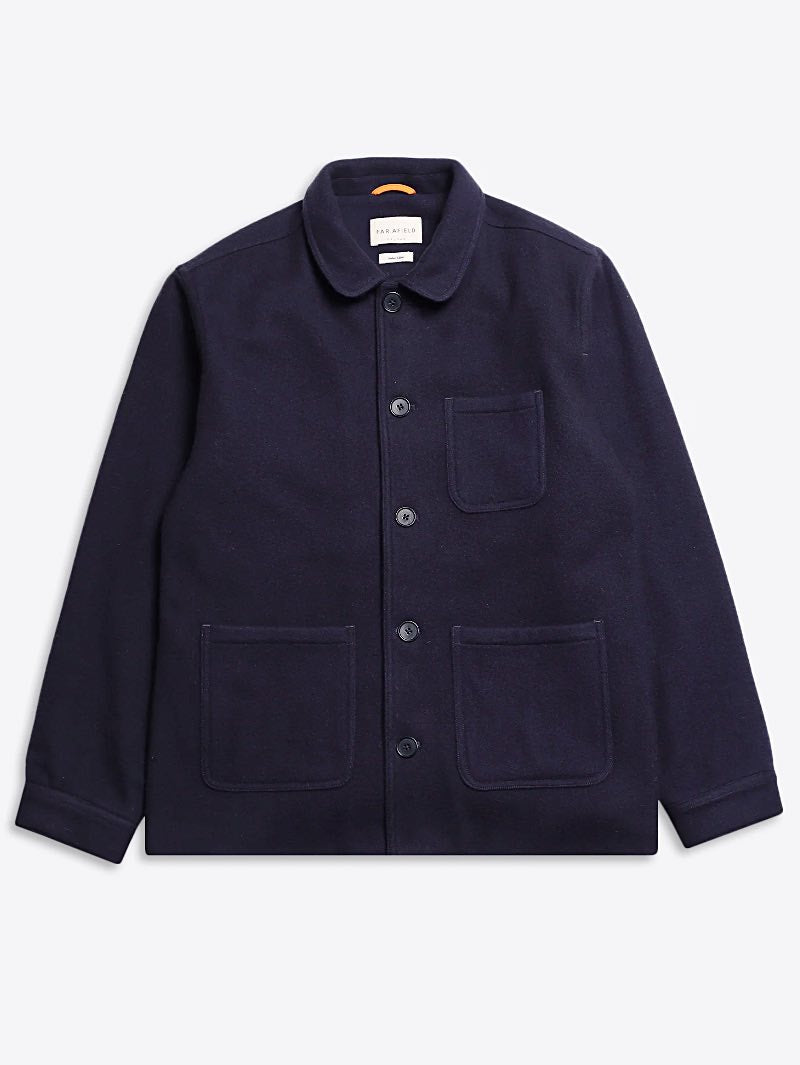 Far Afield Station Jacket - Navy Iris Melton