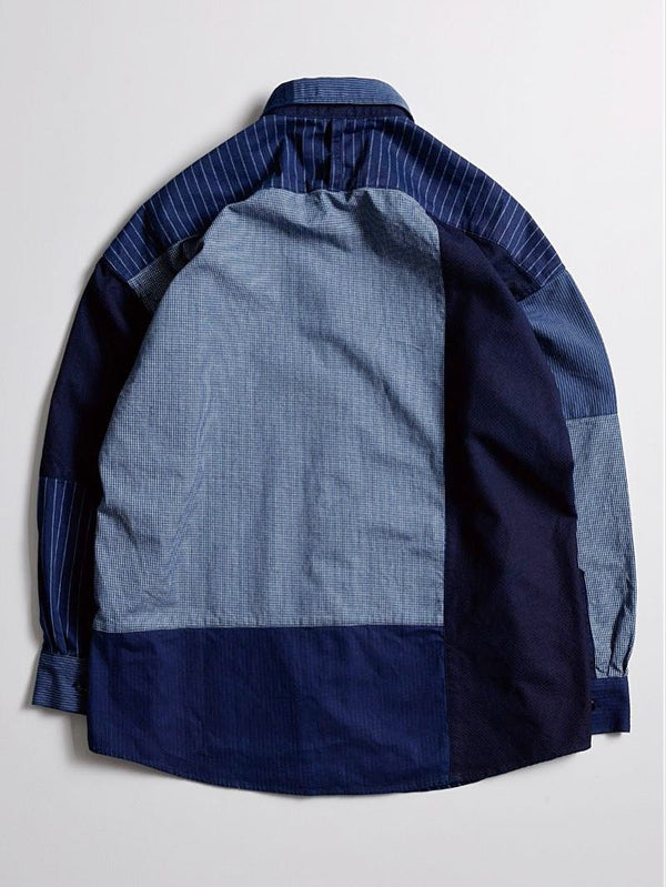 FDMTL Patchwork Shirt Dark Rinsed Indigo - Mildblend Supply Co