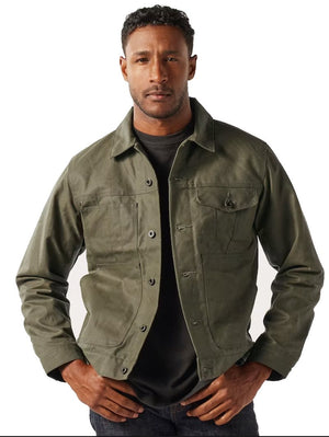 Filson Tin Cloth Military Green Short Lined Cruiser Jacket
