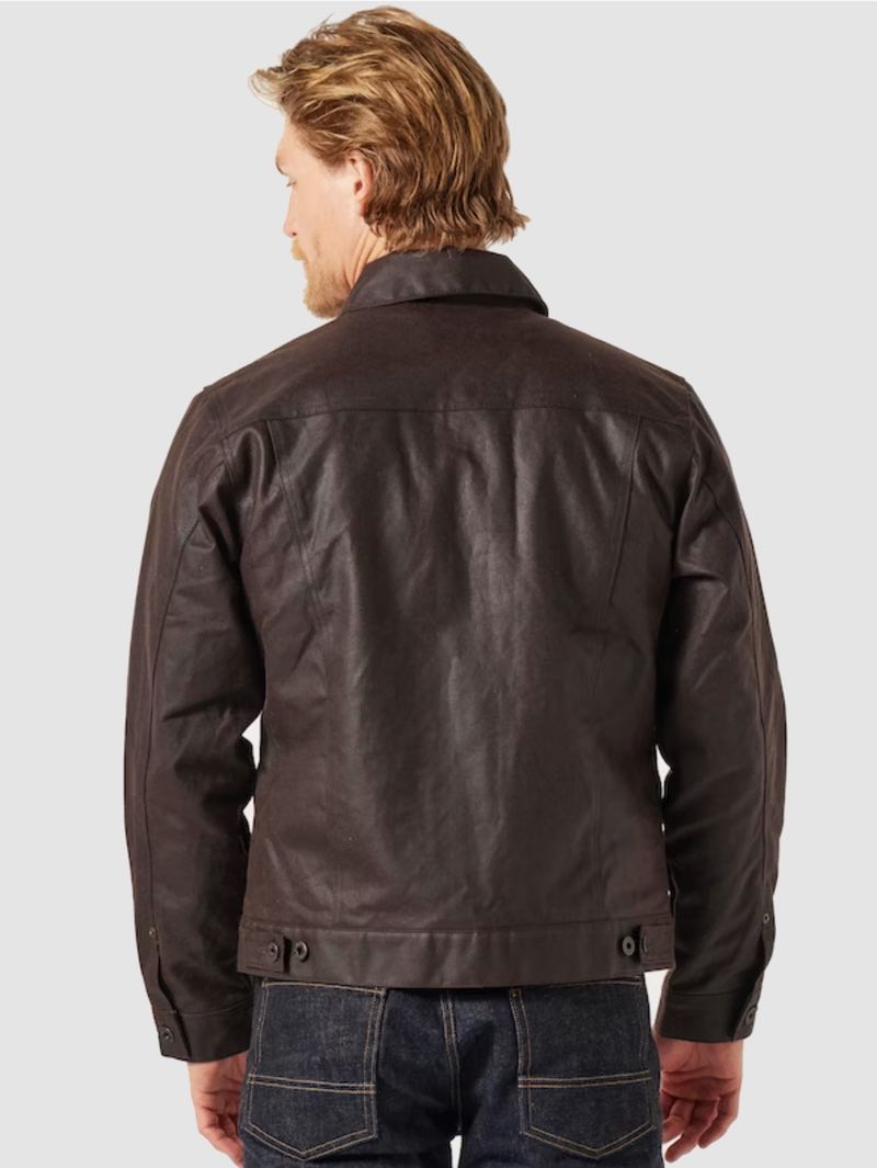 Filson Tin Cloth Dark Brown Short Lined Cruiser Jacket - Mildblend