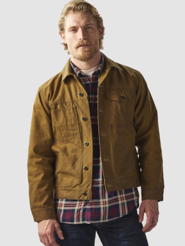 Filson Tin Cloth Dark Tan Short Lined Cruiser Jacket - Mildblend Supply Co