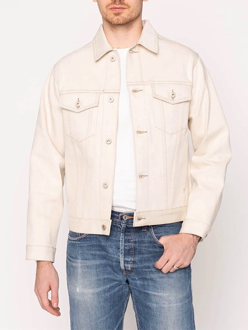 Naked & Famous Denim Jacket - All Natural Ecru Foxfibre® Selvedge