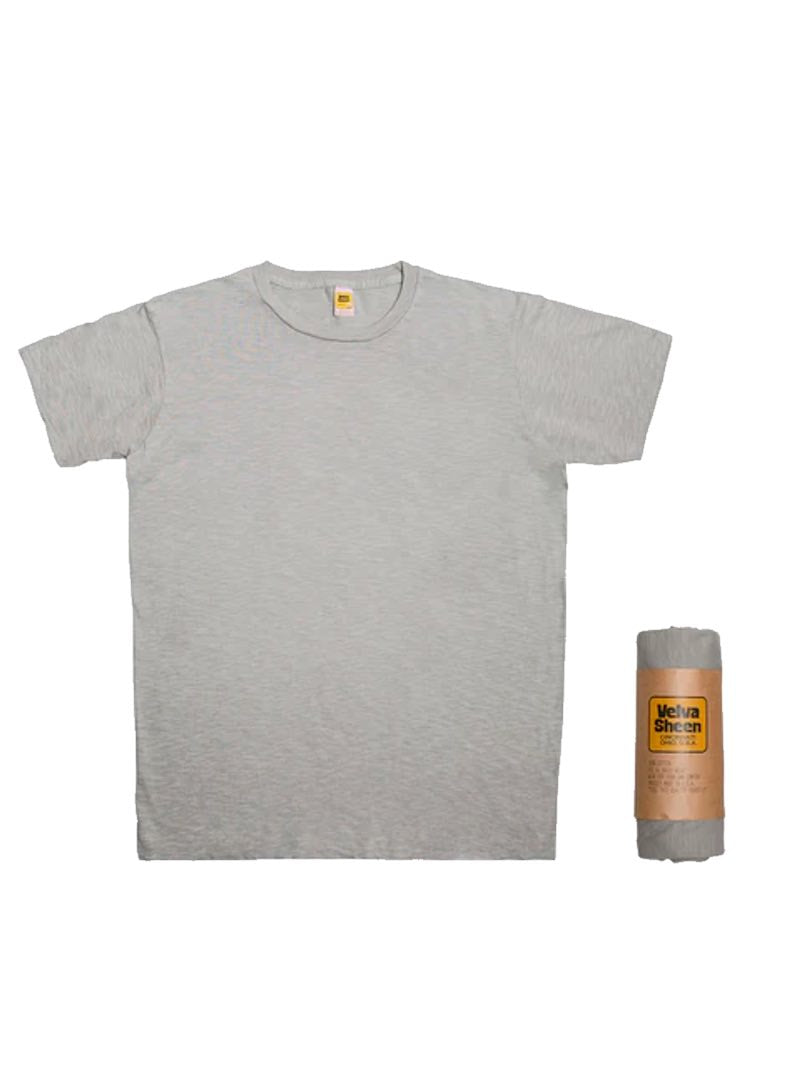 Velva Sheen Grey Rolled Short sleeve Crew neck