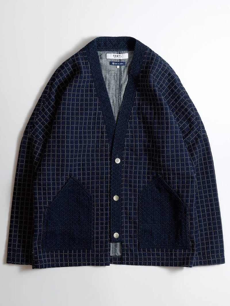 FDMTL Patchwork Haori indigo Jacket Rinsed TP31R - Mildblend