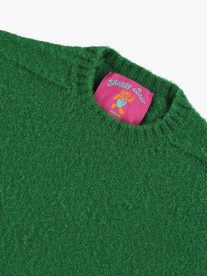 Howlin' Shaggy Bear Sweater Green Star