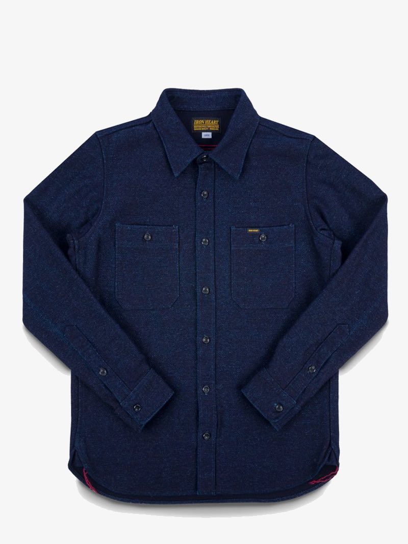 Iron Heart 21oz Sashiko Work Shirt - Indigo IHSH-397-IND