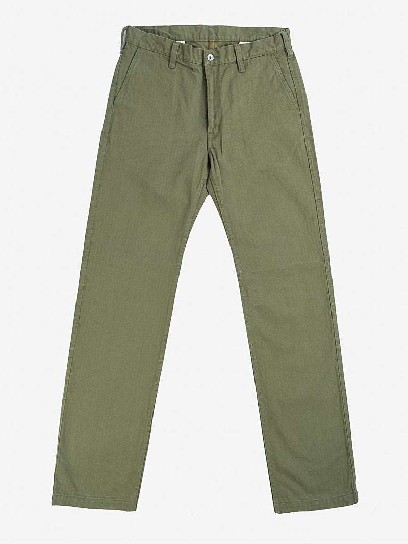 Iron Heart IH-735-ODG 11oz Herringbone Work Pants - Olive Drab Green