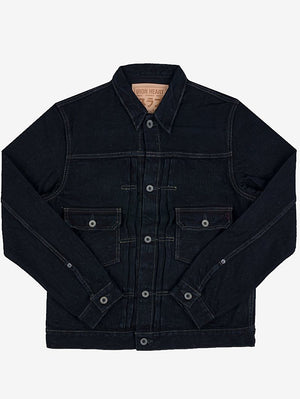 Iron Heart IHJ-507-SLBod 16oz Slubby Selvedge Denim Type II Jacket Indigo Overdyed Black