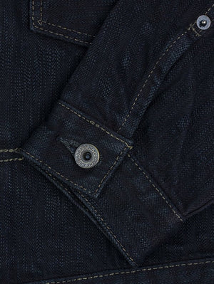 Iron Heart IHJ-507-SLBod 16oz Slubby Selvedge Denim Type II Jacket Indigo Overdyed Black