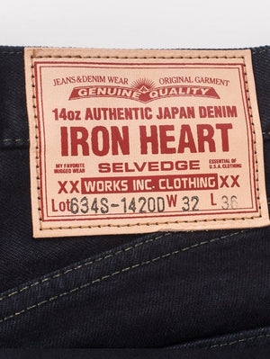 Iron Heart 634S-142OD Straight Indigo Overdyed Black